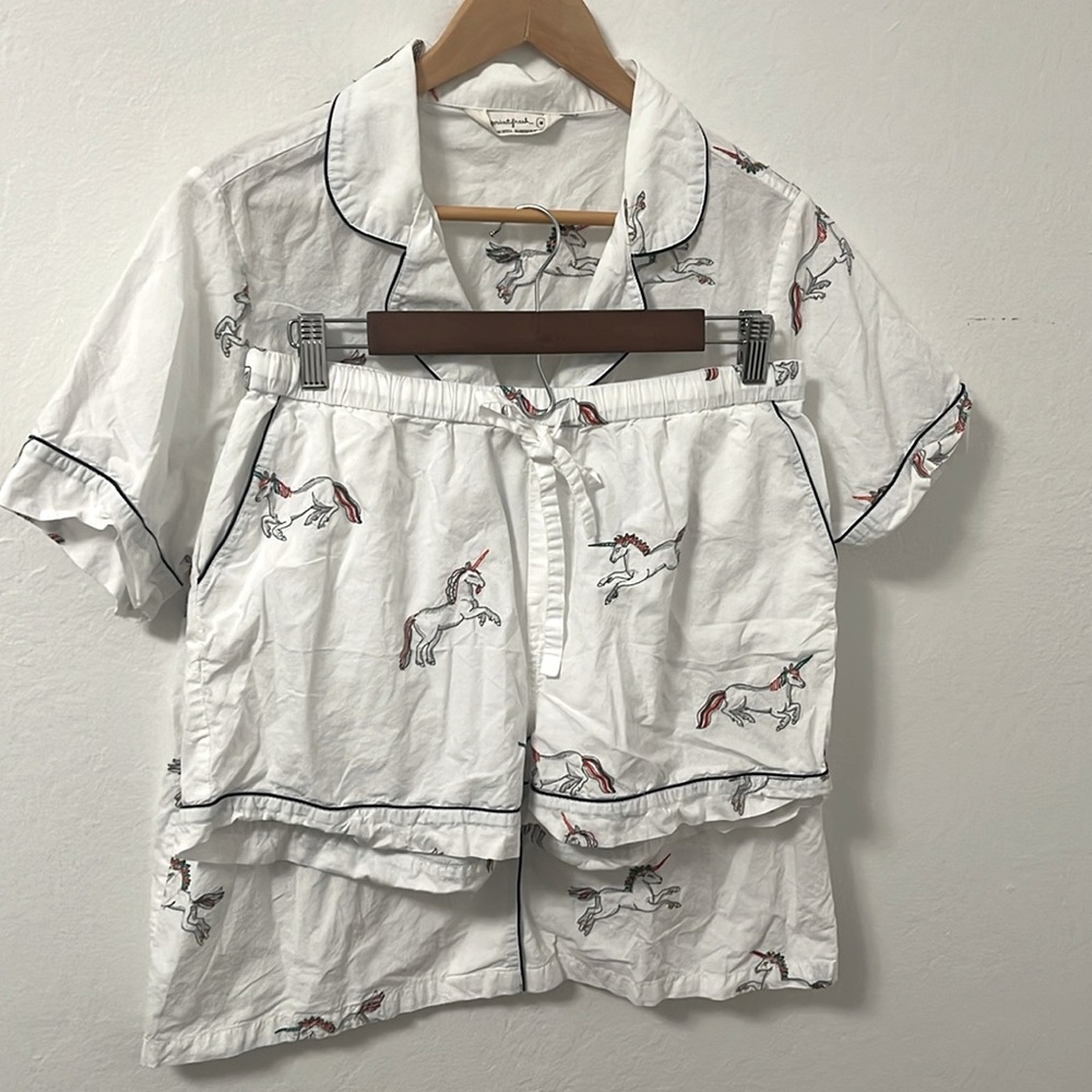 Printfresh Cotton Embroidered Unicorn Short Sleep Set Size M